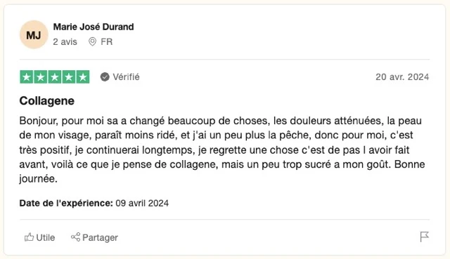 avis positif cure de collagene avant apres
