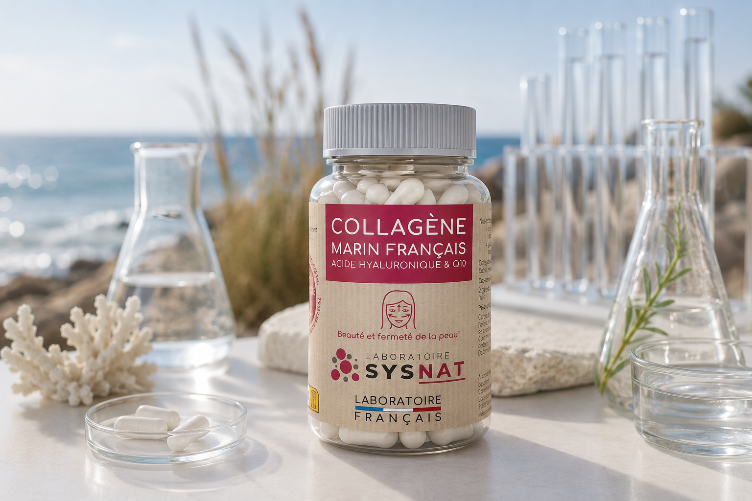 Collagène Marin Français SYSNAT avec acide hyaluronique et coenzyme Q10