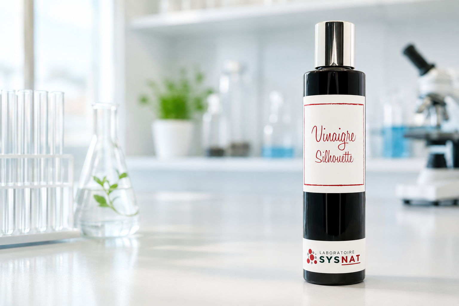 Vinaigre de cidre Morosil SYSNAT dans un univers naturel et lumineux